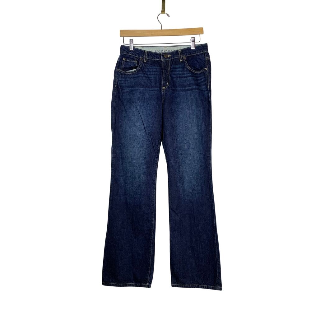 Lands End Bootcut Jeans 8 Dark Wash Classic Chic